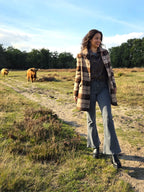 Bruine vintage mantel van wol | XS/S