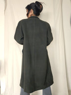 Wollen vintage mantel legergroen | L/XL