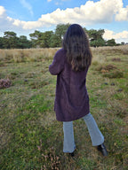 Donkerpaarse vintage mantel van wol en kasjmier | M