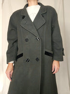 Wollen vintage mantel legergroen | L/XL