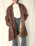 Leren vintage jas bruin | M