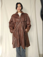 Leren vintage jas bruin | M