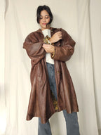 Leren vintage jas bruin | M