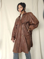 Leren vintage jas bruin | M