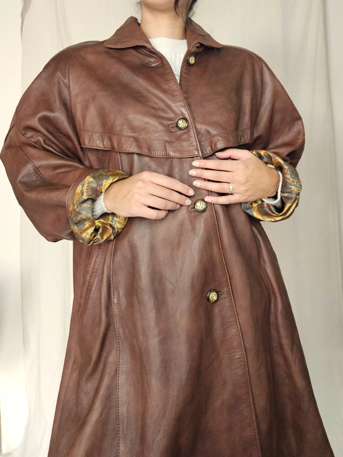 Leren vintage jas bruin | M