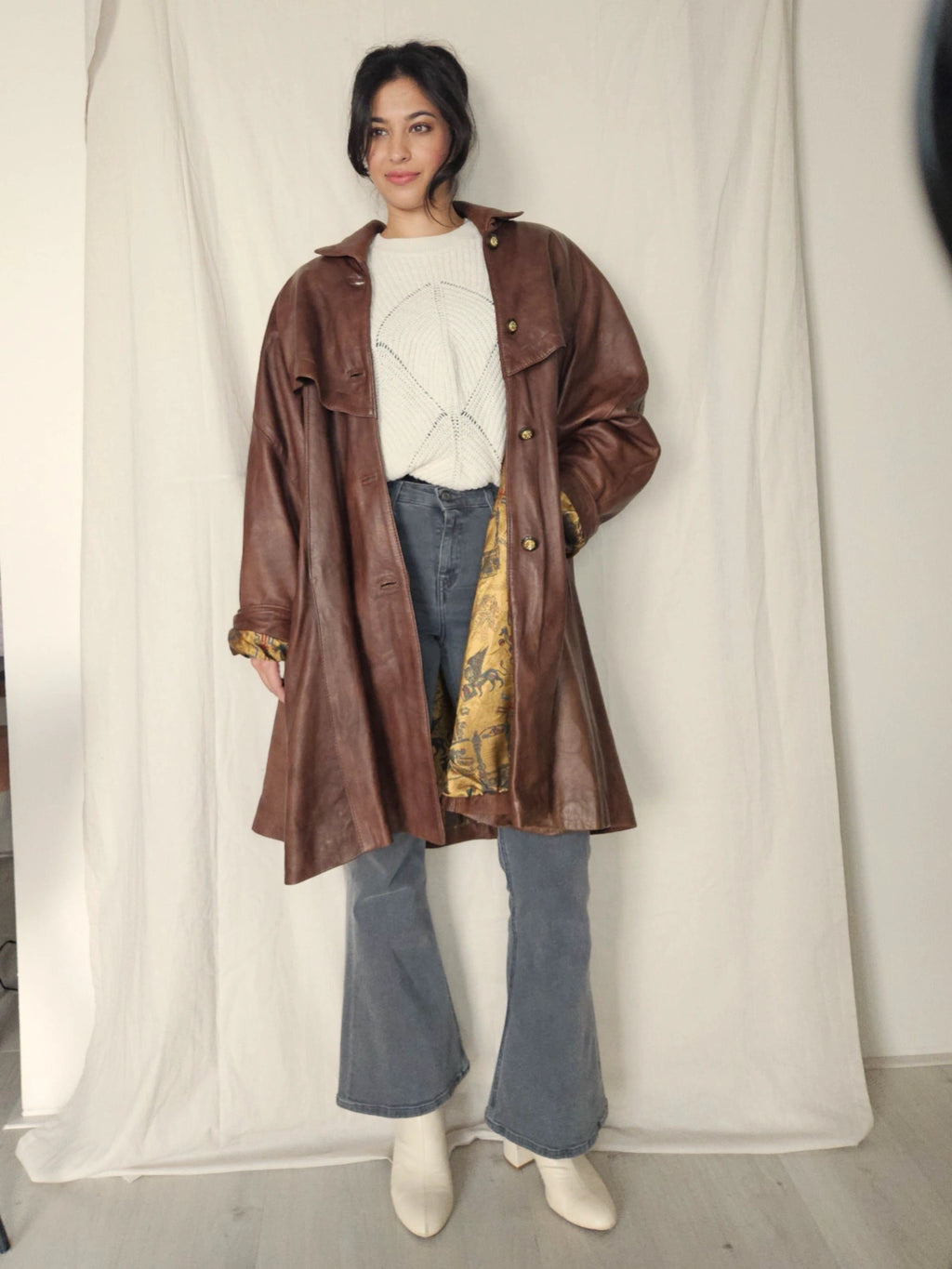 Leren vintage jas bruin | M