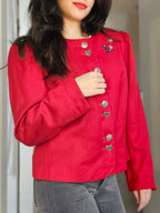 Rood wollen vintage jasje | M