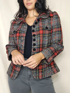 Wollen geruit vintage jasje | S