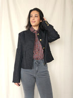 Donkergrijs wollen vintage jasje | L