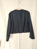 Donkergrijs wollen vintage jasje | L