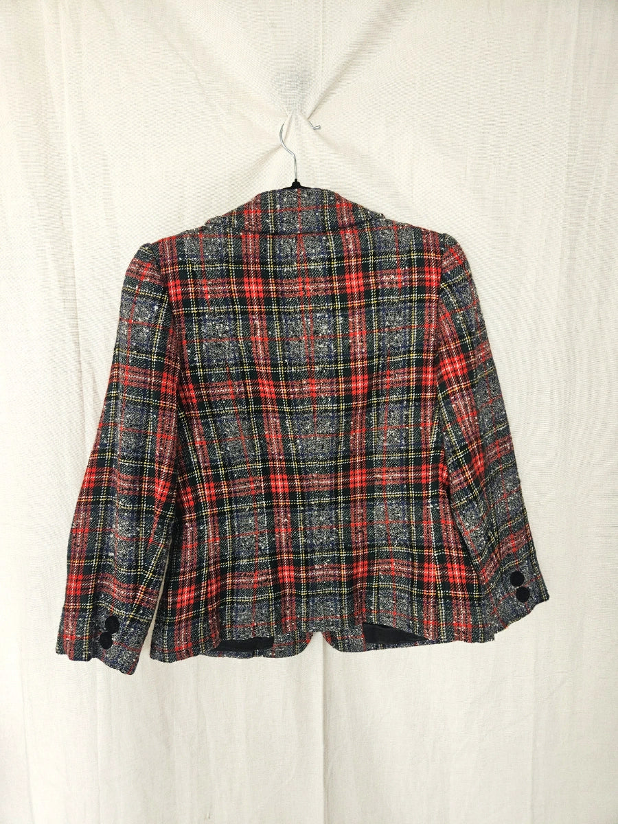 Wollen geruit vintage jasje | S