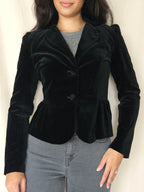 Zwart fluwelen vintage jasje | XS/S