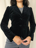 Zwart fluwelen vintage jasje | XS/S