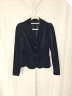 Zwart fluwelen vintage jasje | XS/S
