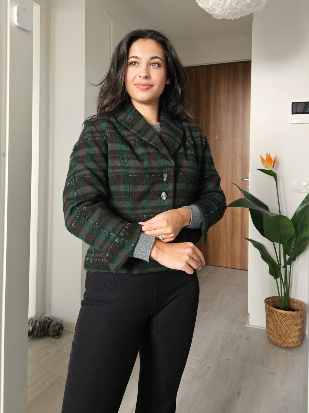 Donkergroen kort vintage jasje | S/M