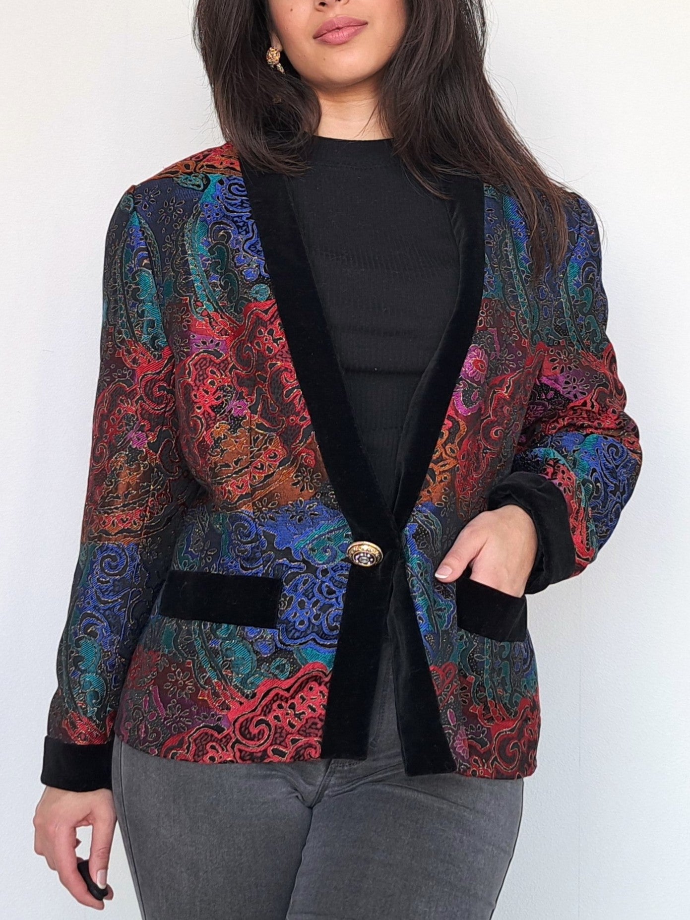 Vintage jacket Rainbow Glitter | L