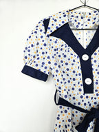 70s deadstock jurk met stippen | S