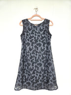 Vintage cocktailjurk met grijs patroon | S