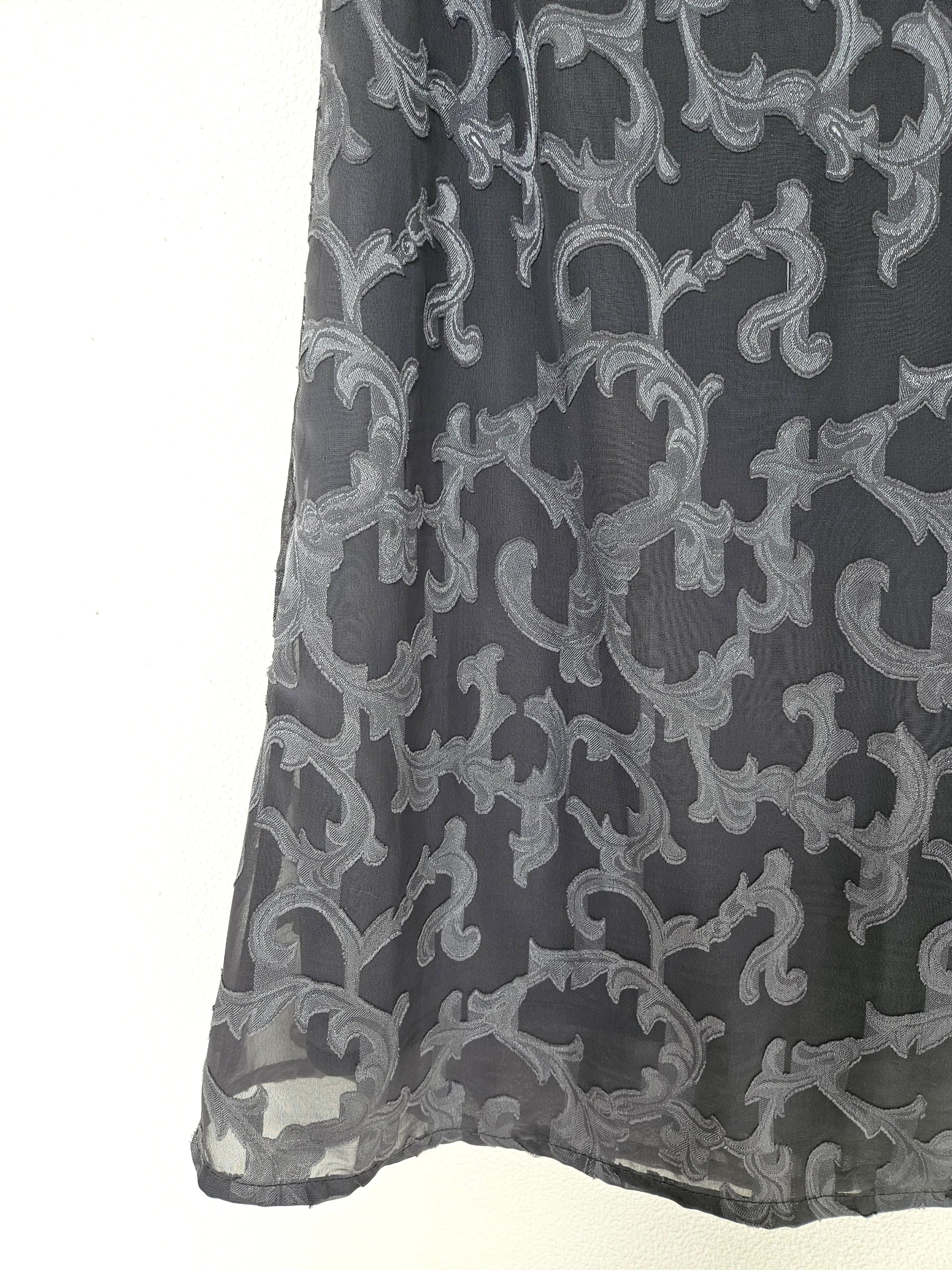 Vintage cocktailjurk met grijs patroon | S