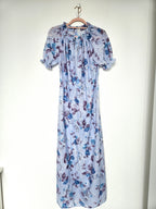 Romantische lichtblauwe vintage jurk met bloemen | M/L