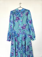Zwierige 80s vintage jurk met bloemen | S/M