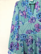 Zwierige 80s vintage jurk met bloemen | S/M