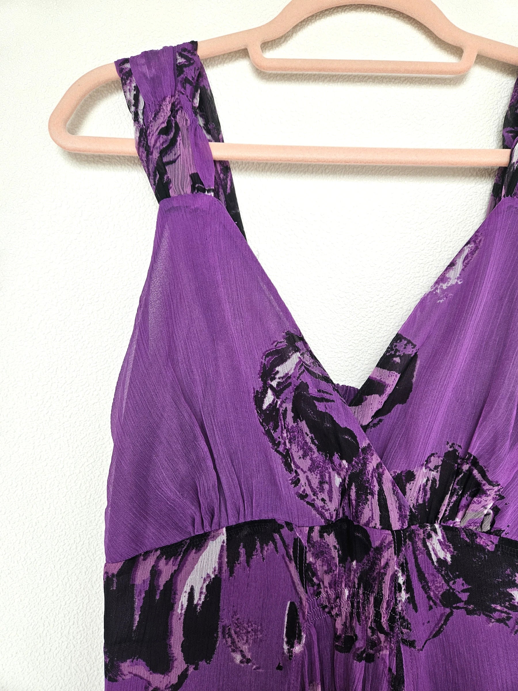 Donkerpaarse vintage cocktailjurk | S/M