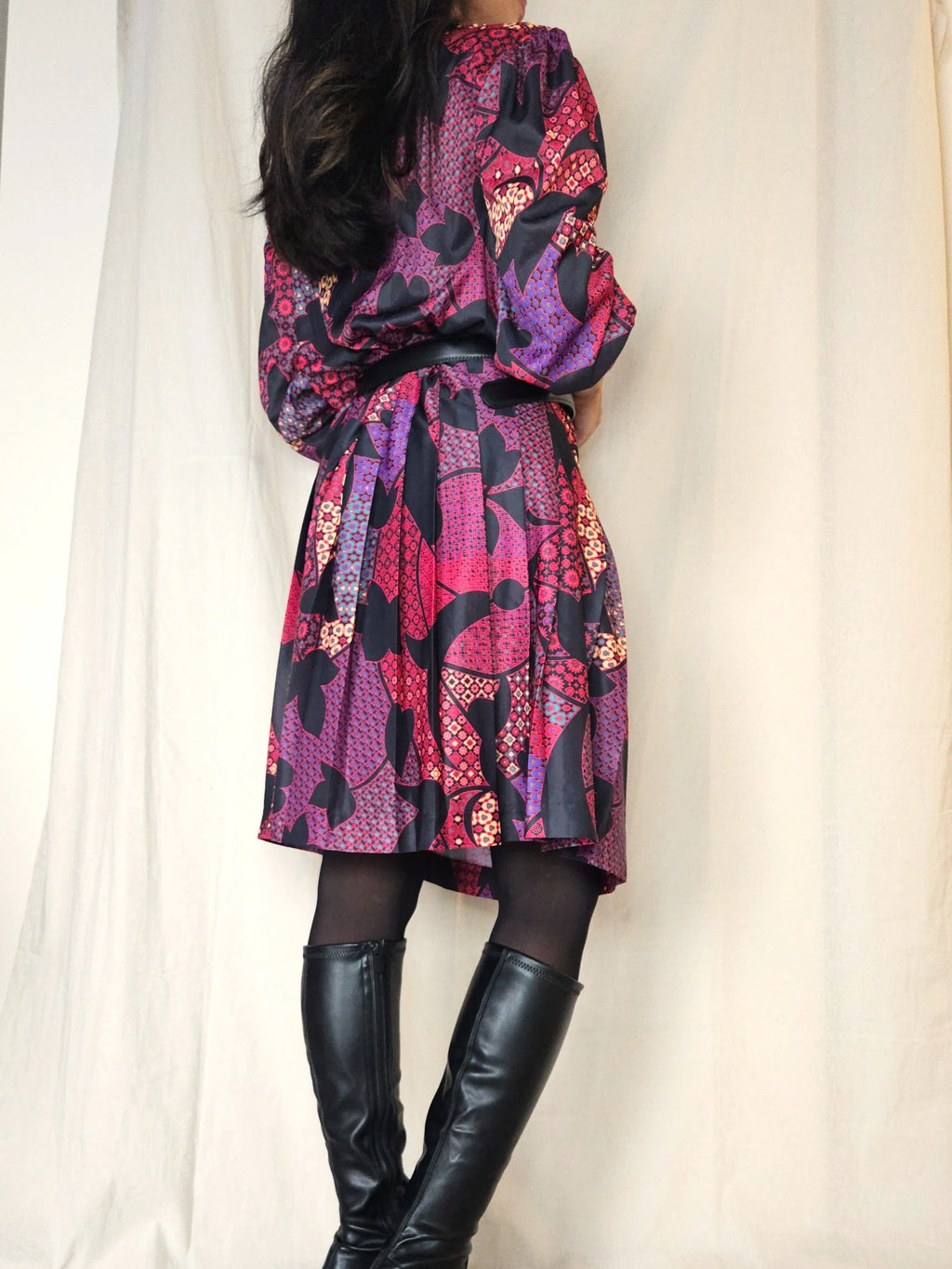 Herfstkleuren vintage jurk  | M/L