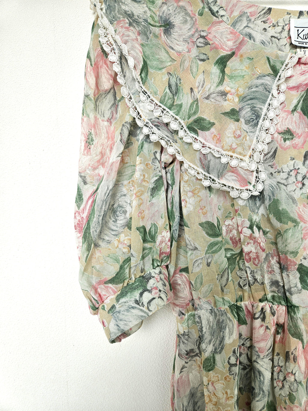 Romantische vintage jurk met kraag | L
