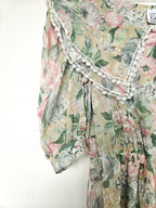 Romantische vintage jurk met kraag | L