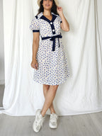 70s deadstock jurk met stippen | S