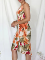 Aansluitende vintage mermaid jurk van viscose | XS/S