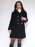 zwarte wollen vintage jas