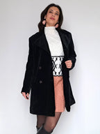 zwarte velvet vintage jas