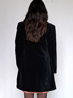 zwarte velvet vintage jas