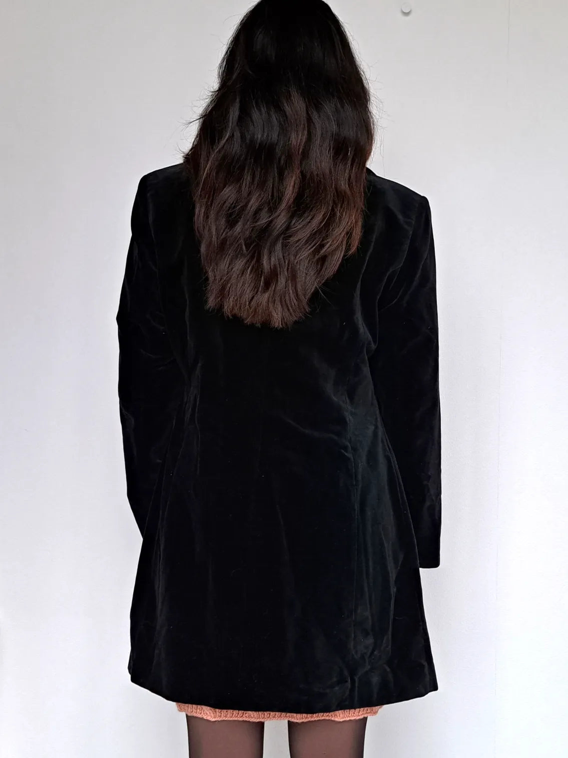 zwarte velvet vintage jas