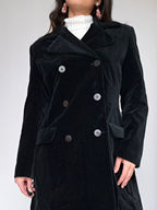 zwarte velvet vintage jas