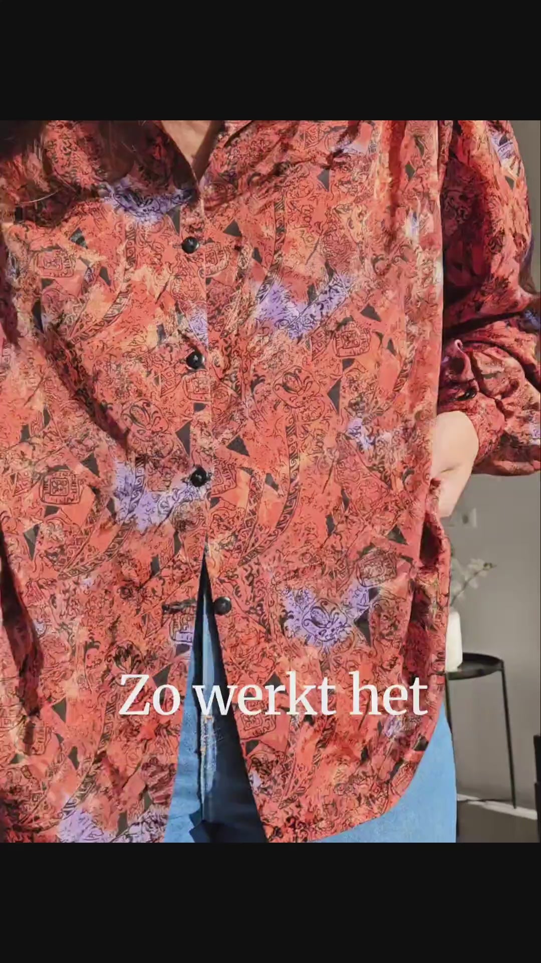 Blouse gesp - witte bloem