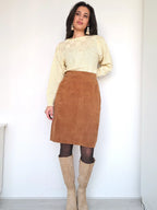 bruine suède vintage rok