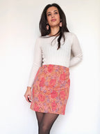 gebreide vintage rok met bloemenprint