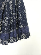 Korte donkerblauwe vintage rok met kant | S/M