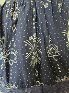 Korte donkerblauwe vintage rok met kant | S/M