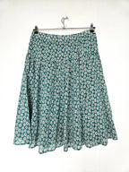 Katoenen vintage rok met witte bloemetjes | XL/XXL