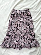 Zwierige vintage rok met paarse print | S