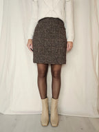 Vintage rok Bouclé Brown | XS