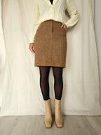 Wollen vintage rok camel | XS