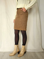 Wollen vintage rok camel | XS