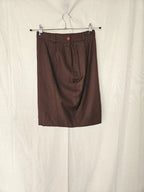 Bruine wollen vintage rok | XS/S