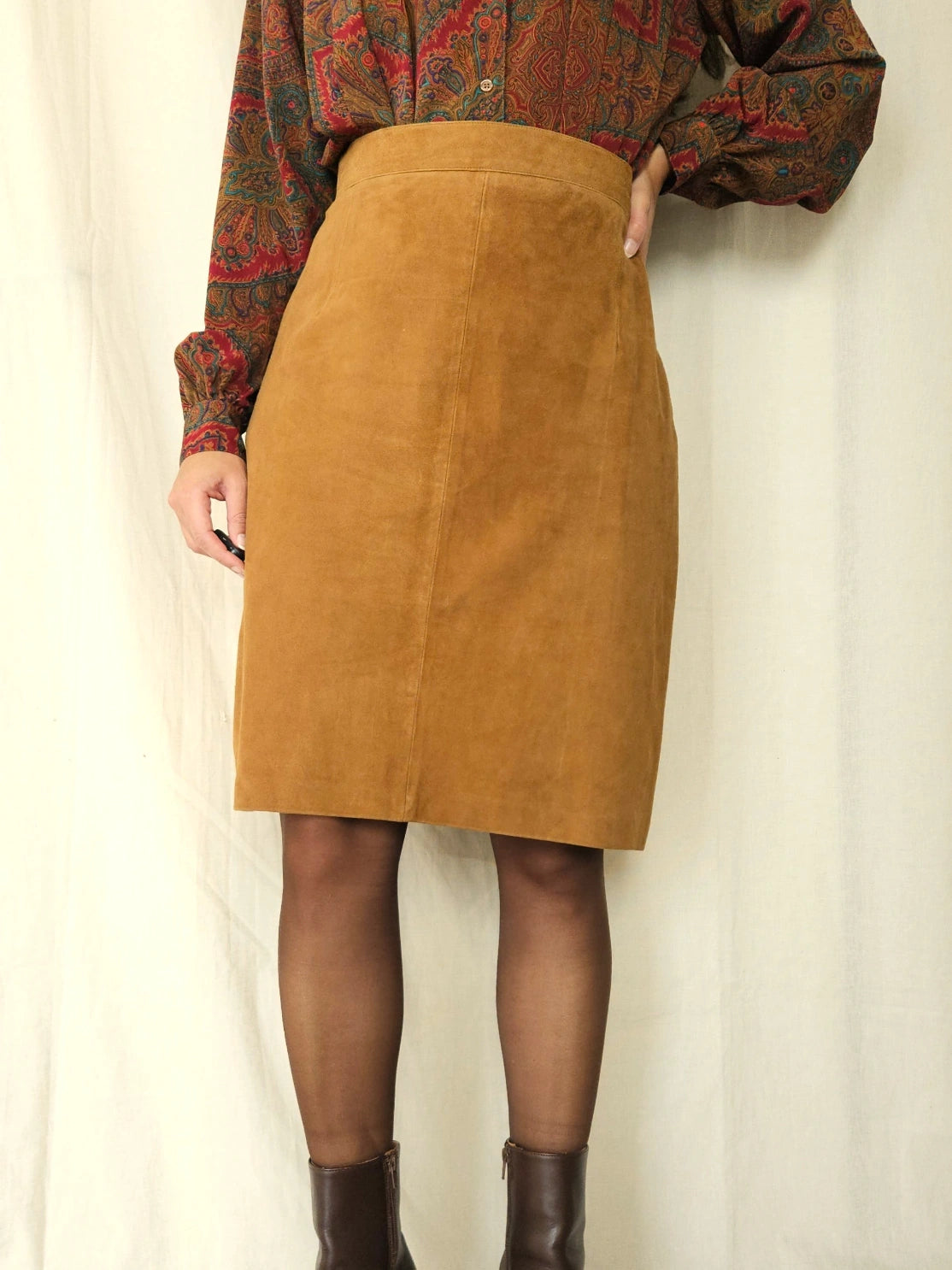 Suède vintage rok | XXL