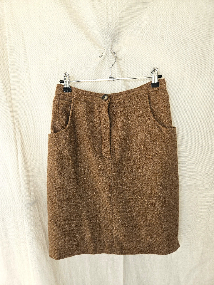 Wollen vintage rok camel | XS